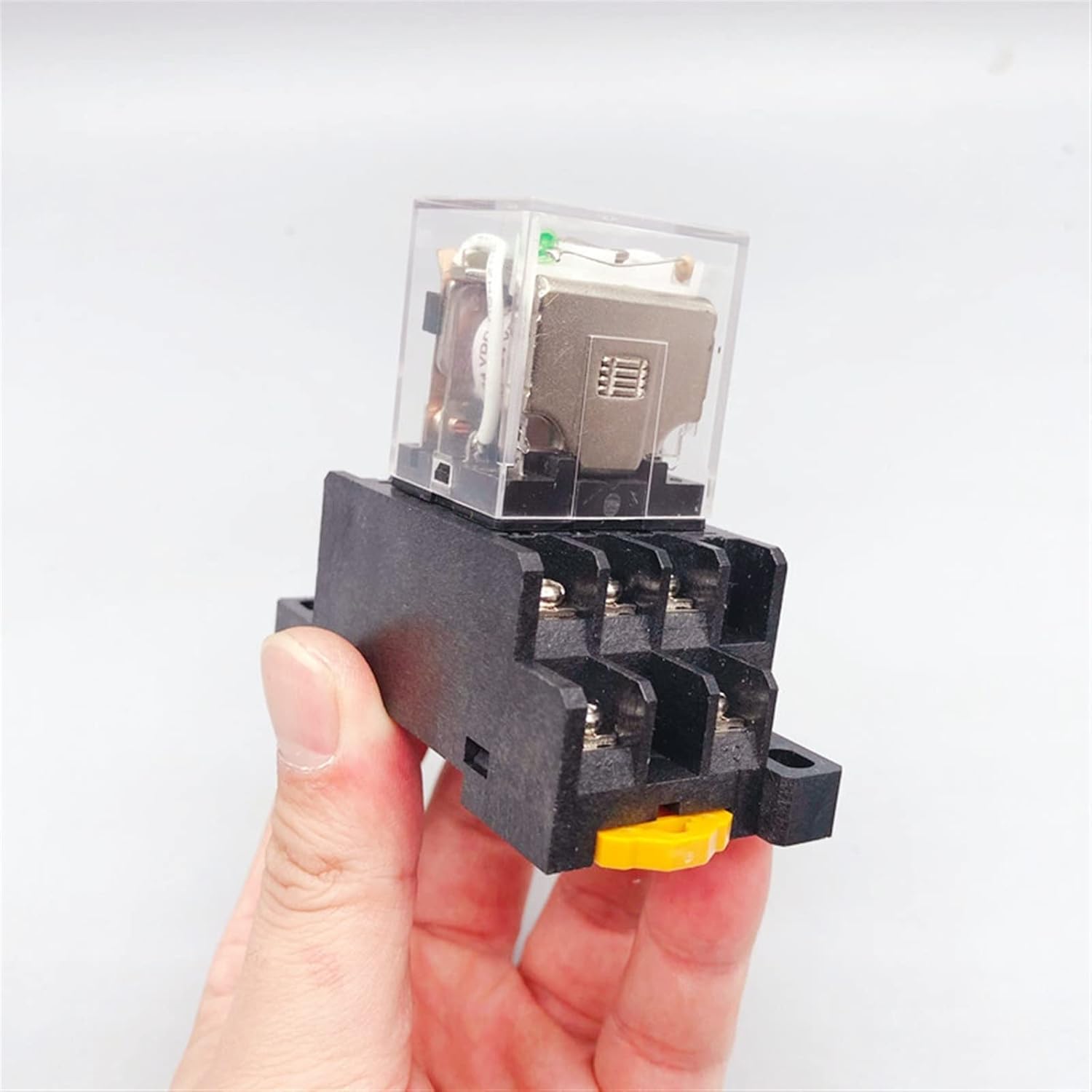10pcs Small Coil General electromagnetic Intermediate Relay with Socket Base LY3NJ HH63P AC220v DC 12/24V 10A 250V Silver Contact