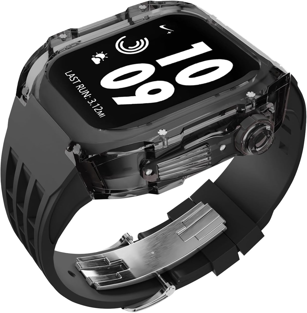 DadoLuxury Modification Kit Compatible with Apple watch Series Ultra 2 | 9 | 8 Ultra | 8 | 7 | 6 | 5, Rubber Band with Case