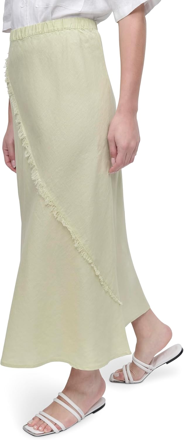 DKNY Womens Lightweight Linen Midi Skirt - Image 3