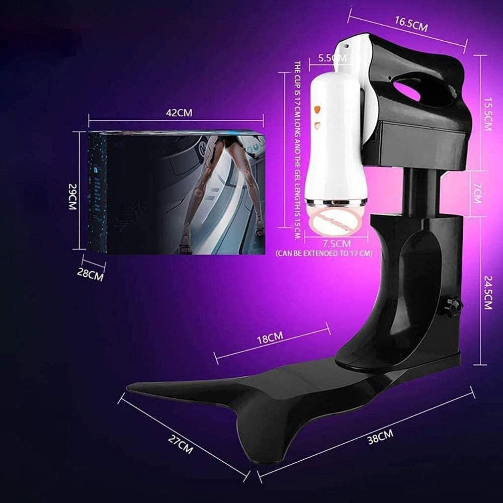 Macchina per Pompini Telescopica Automatica con Supporto, Masturbatori Elettrici per Coppe da Uomo, Giocattoli Sessuali con Fica Tascabile Masturbatore Vaginale Realistico con Vibrazione