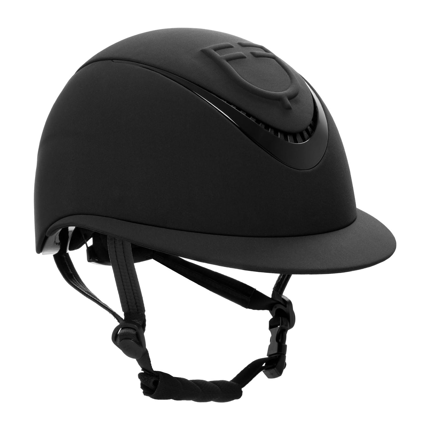 Casco da Equitazione Professionale, Nero, Design Ventilato con Visiera e Cinturino Regolabile, per Sport Equestri (L (58-60 CM))