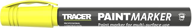 TRACER Construction Paint Marker (1-3mm Bullet Point General-Purpose Marker with high visibility ink)  Yellow