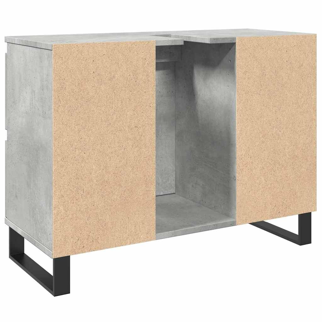 Armario de baño 80x33x60 cm Madera Mecanizada Gris Hormigón