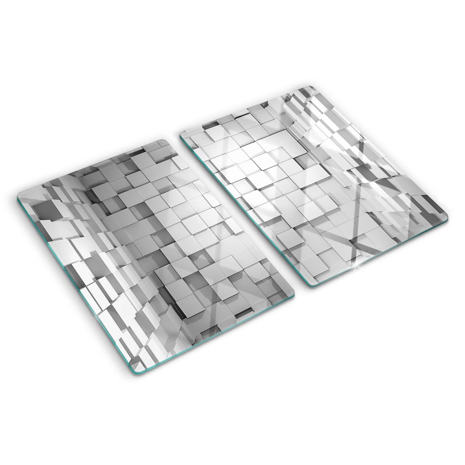 Planche à découper en verre 2x40x52 cm au motif jeu de dés, idée cadeau crémaillère
