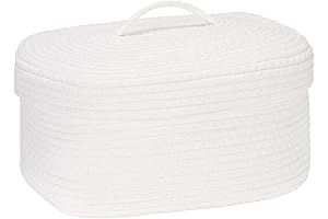 Sea Team Oval Cotton Rope Storage Basket with Lid
