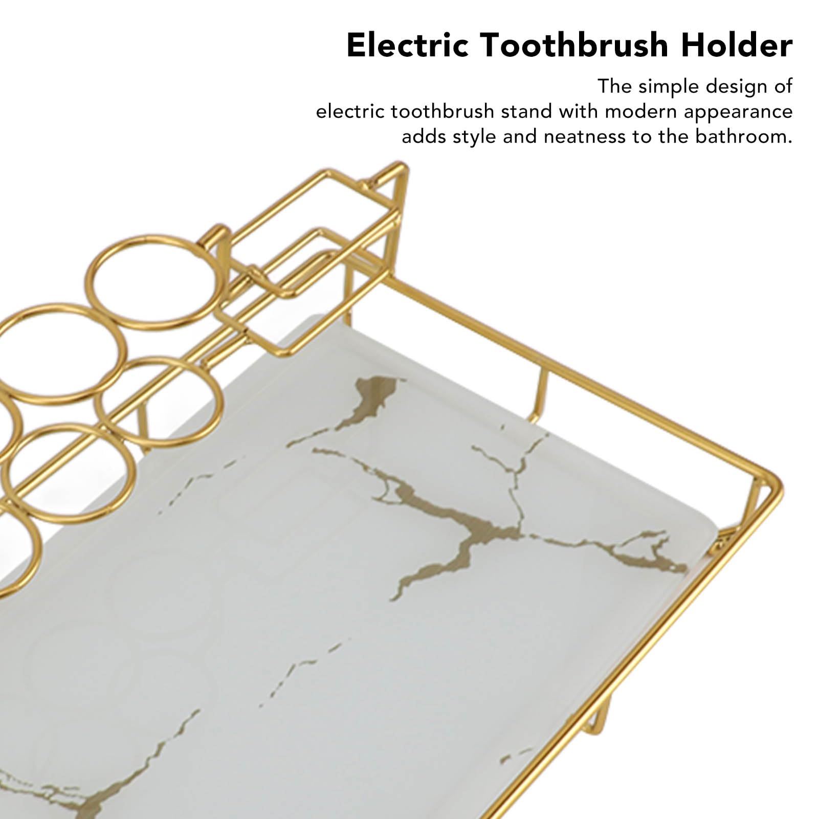 Wakects Porte-Brosse à Dents électrique Support de Brosse à Dents électrique en Fer et Verre 32 X 20,5 X 13,5 Cm Support Mural Adhésif Organisateur de Comptoir Compact pour Les Utilisateurs de