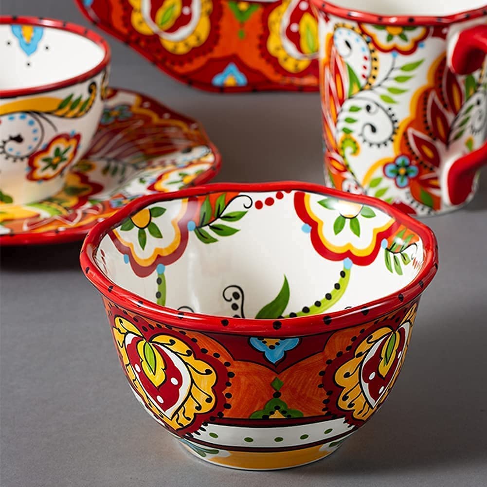 Zestawy obiadowe na przyjęcie obiadowe 6-częściowe zestawy obiadowe dla 2 osób Zestaw porcelanowej zastawy stołowej w stylu europejskim z okrągłym,