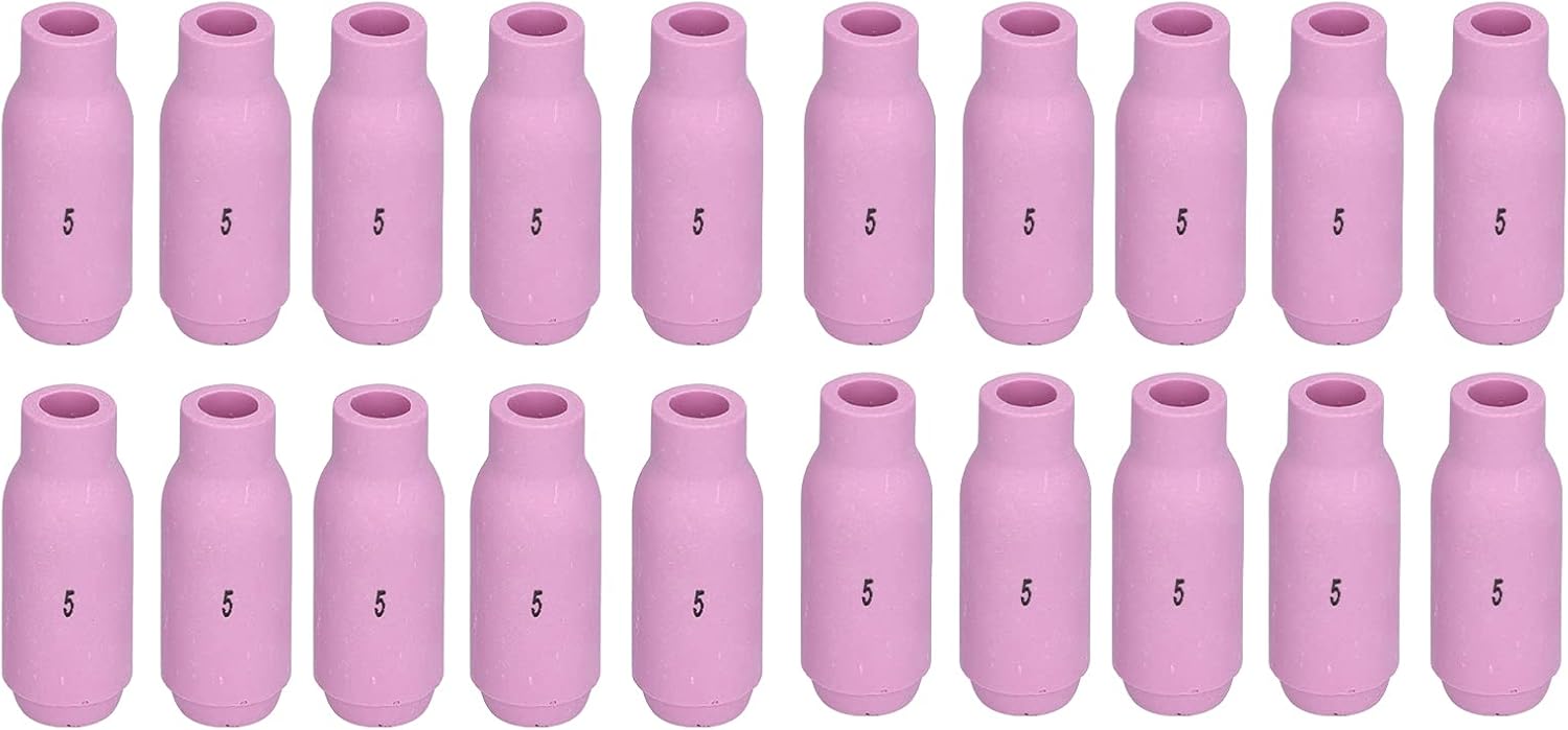 20Pcs Alumina Ceramic Nozzles for TIG Welding Torch Compatible with WP17 WP18 WP26 PTA-17 PTA-18 PTA-26 Gas Lens, High Heat Dissipation, Durable Tungsten Inert Gas Replacement Parts