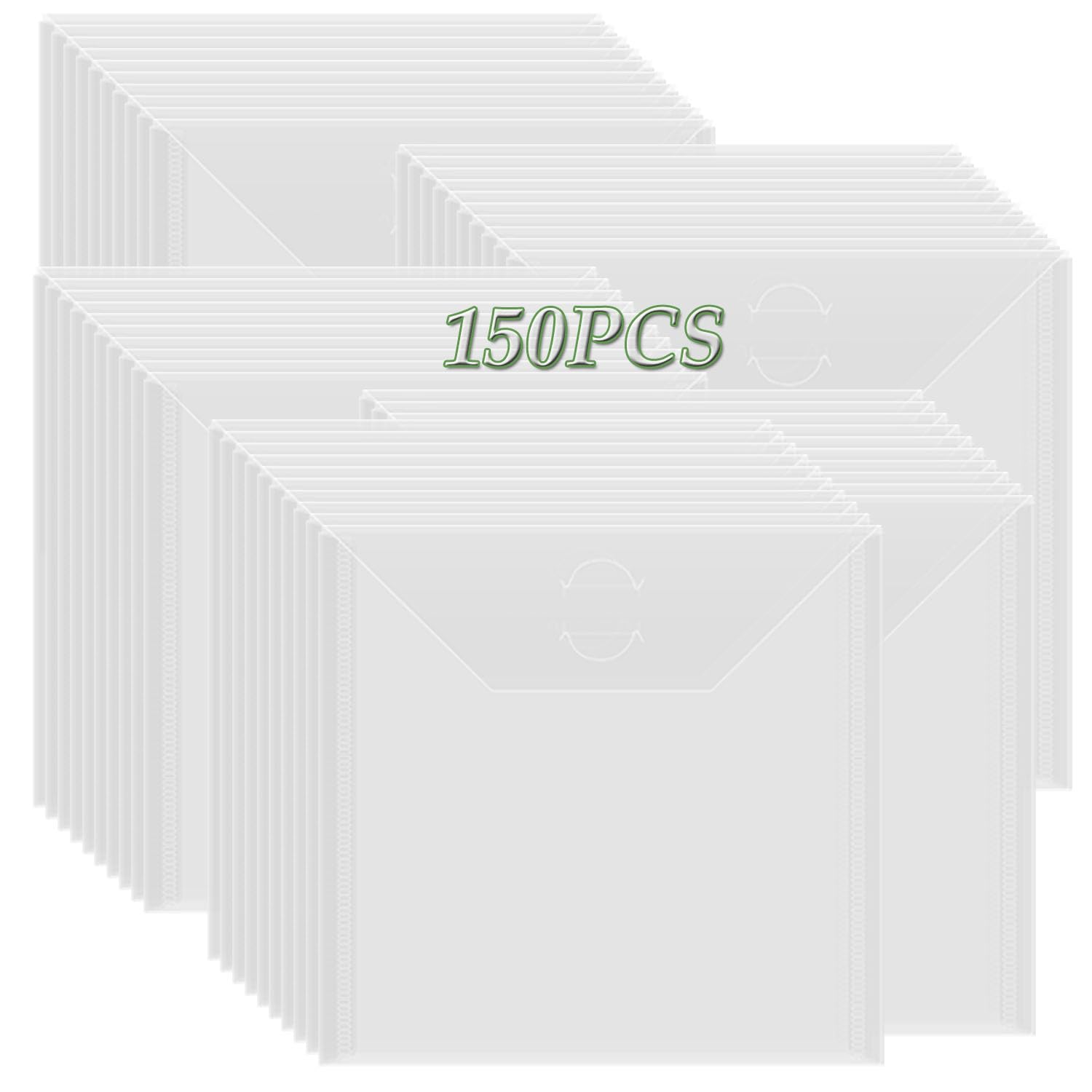 BAOFALI 150 szt. 18 x 12,5 cm kieszenie do przechowywania pieczątek i matryc, zamykane, przezroczyste plastikowe torby do przechowywania, do wykrawania, stemple, rzemiosła, scrapbookingu, papieru,
