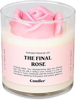 The Final Rose Scented Candle, Natural Soy Candle with Bubbly Champagne & Rose Notes, Aromatherapy for Relaxation, Unique Candles Gifts for Women, 60-Hour Burn Time - Candier by Ryan Porter