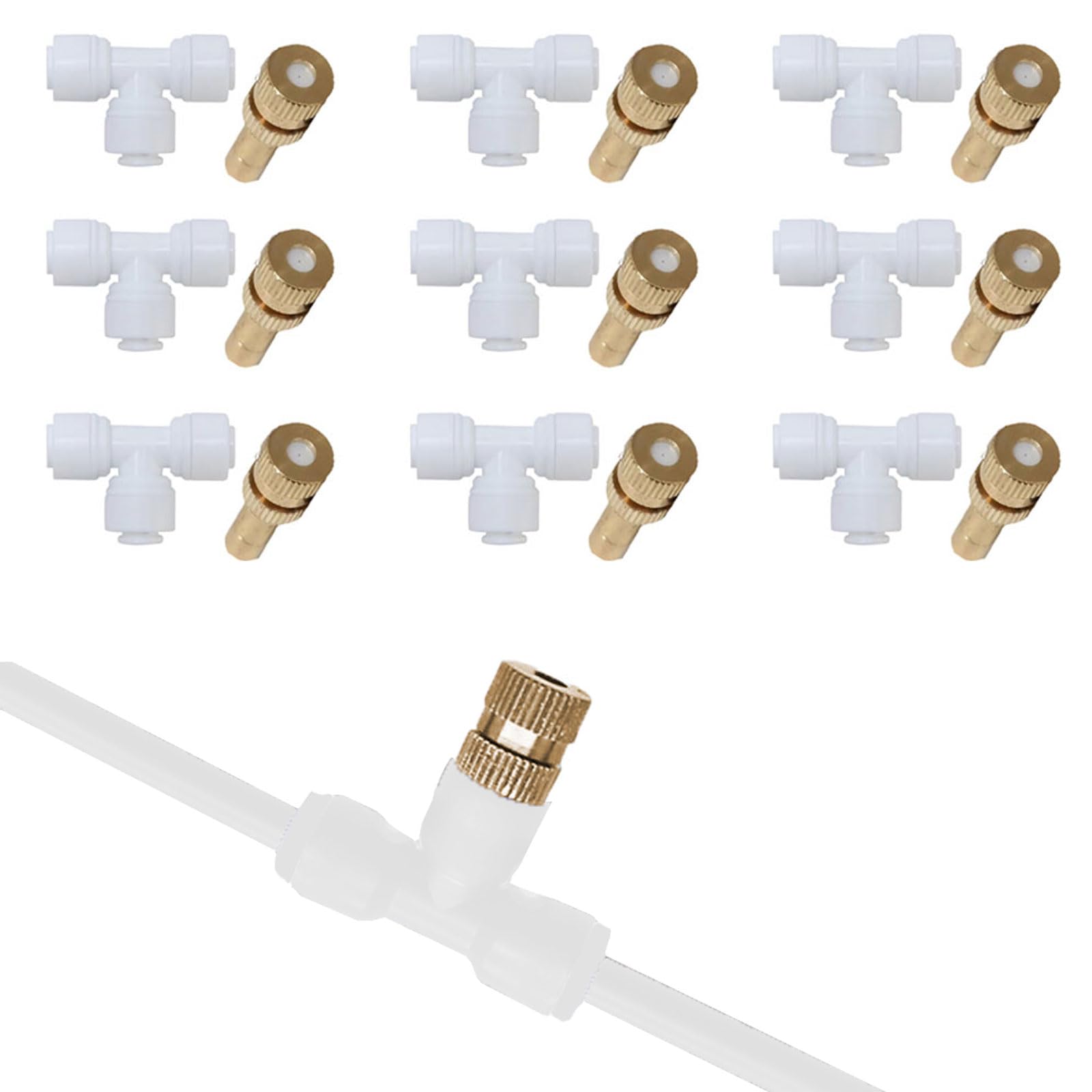 Buse de brumisation laiton 6 mm sans fuite avec raccord rapide pour système de brume