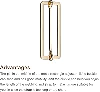 Vista 3 de uxcell Hebillas deslizantes, ajustador rectangular de metal, hebillas de pasador de rodillo, ajustador de correa deslizante para cinturón