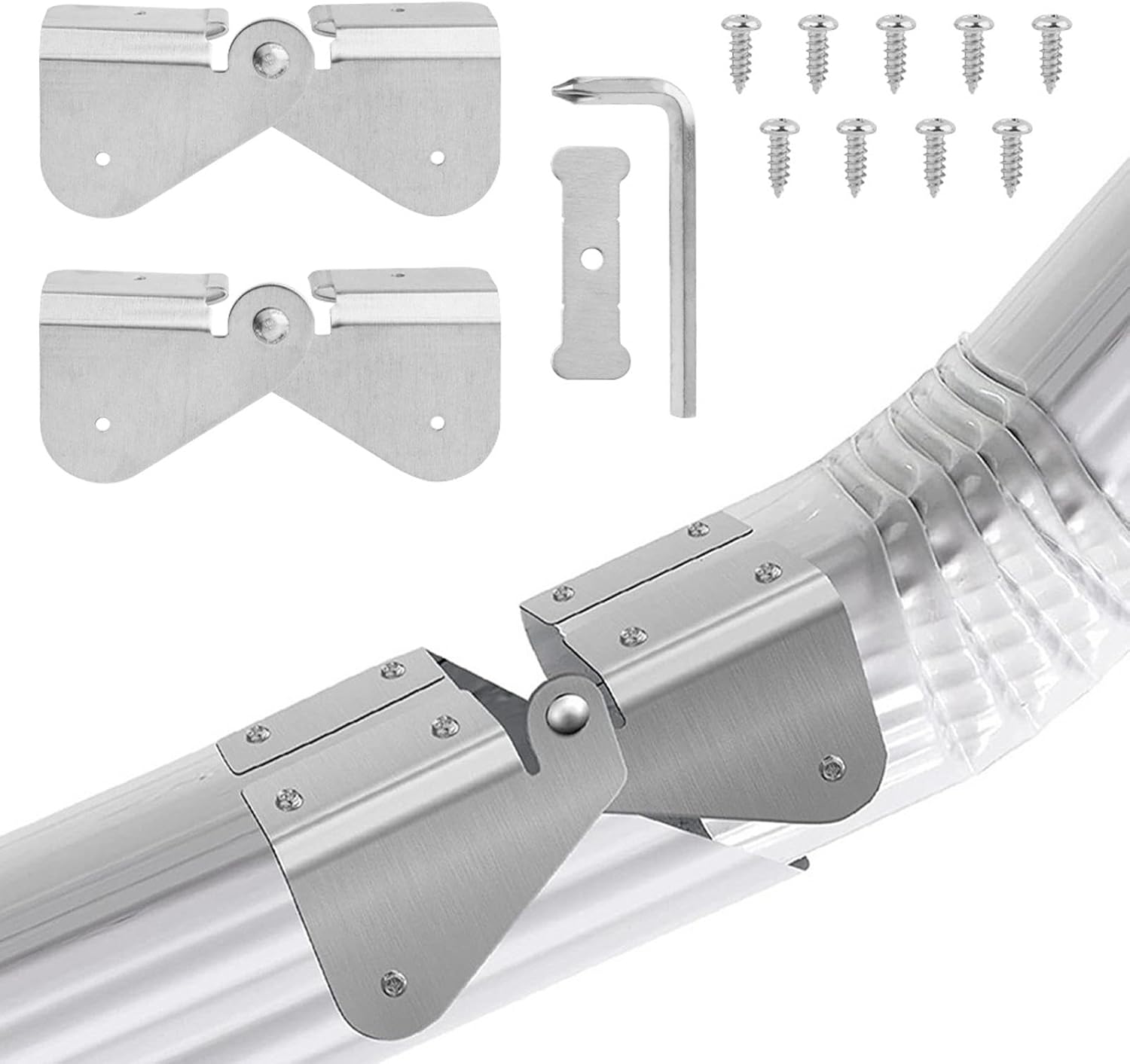 2pcs Gutter Extension Hinge, Gutter Downspout Extensions with Screws