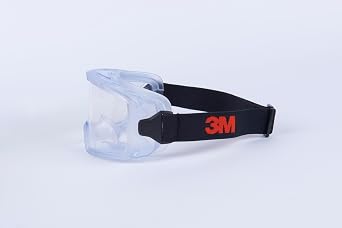 Securefit 3M GoggleGear Protective Goggle 3000 Series, PVC Shroud, Clear Scotchgard AF Lens, Premium Cloth Strap, GG3101-SGAF EU