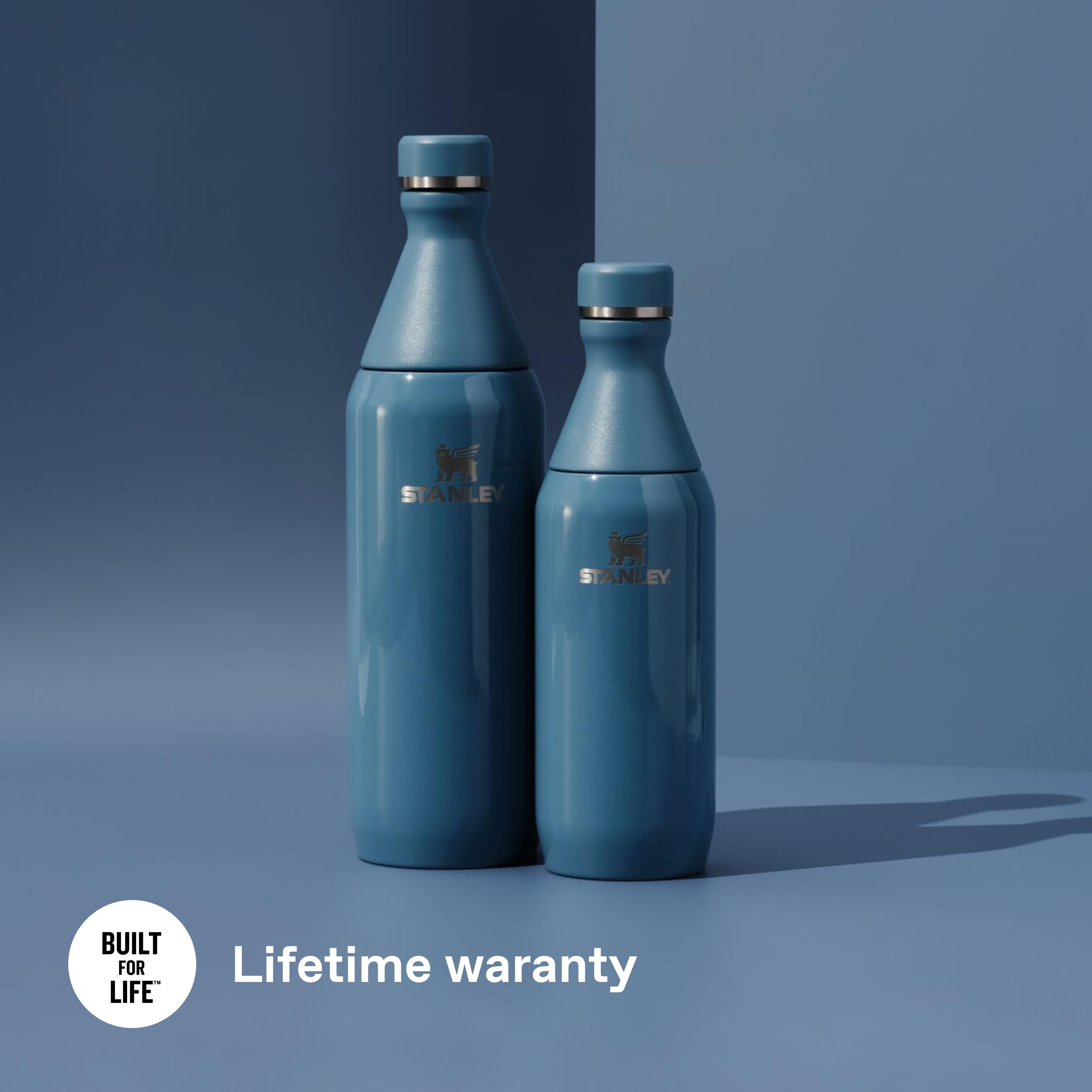 Stanley 1913 The All Day Slim Butelka na Wodę 0.6L - Indigo Gloss | Zimny przez 6 godzin - Mrożony przez 11 godzin - Stal nierdzewna z recyklingu wolna od BPA - Szczelny - Można myć w zmywarce