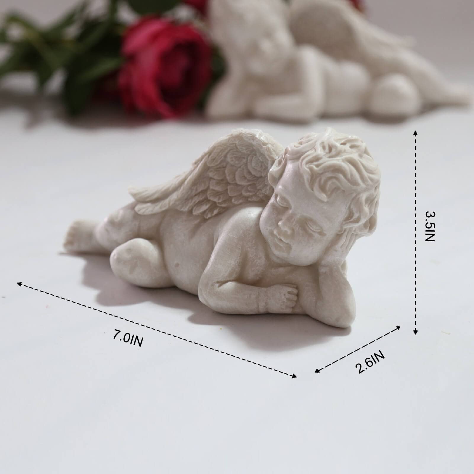 Amazon.co.jp: 眠っている天使 赤ちゃん用 樹脂製 エンジェル像