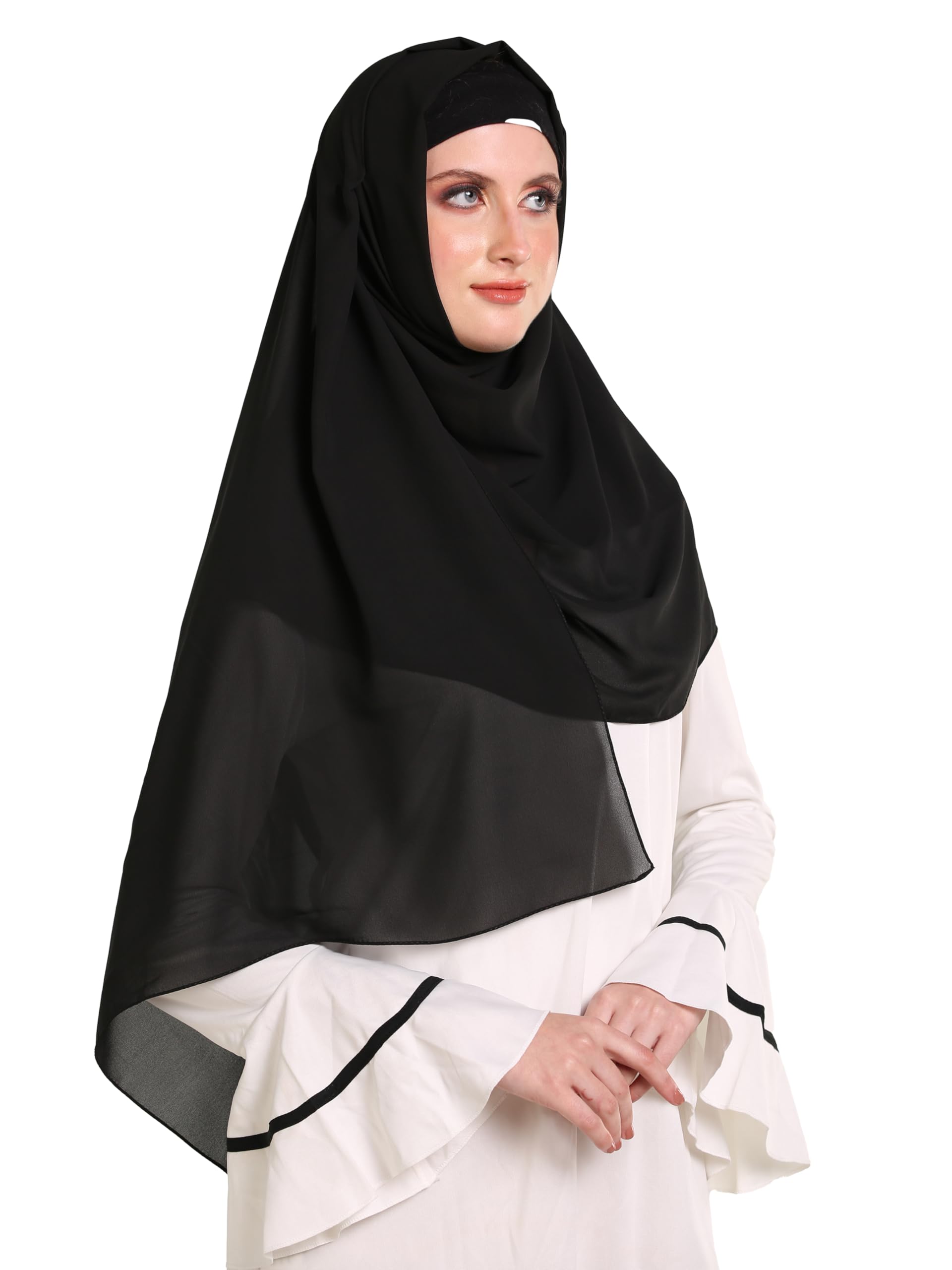 Women Hijab Scarf 180x70cm Chiffon Georgette Lightweight Soft Fabric Easy to Drape with Burqah Abaya and Modest Dress-image-48