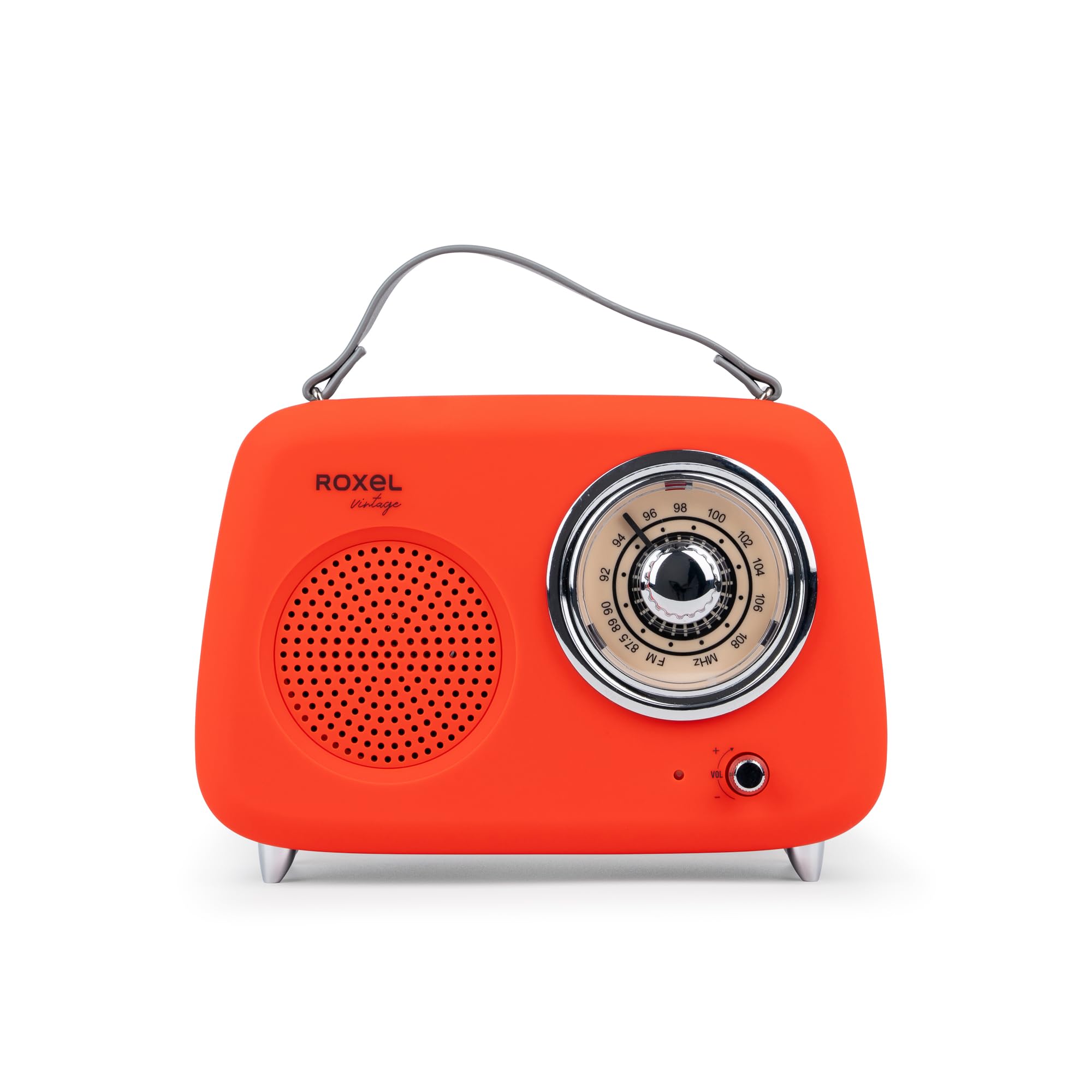 Roxel RFM01 Retro FM Radio Party speaker – Timeless Design, Superior Sound, FM Radio, MP3 Playback & Wireless BT Streaming, Perfect as a Gift (Red)