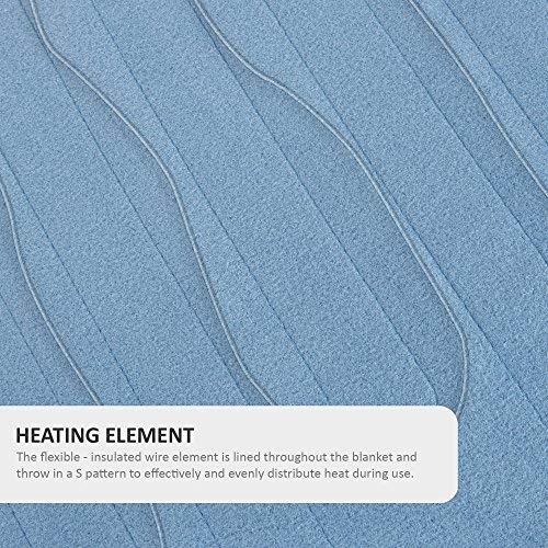 Beautyrest Fleece 2 Piece Electric Blanket Combo Ultra Warm And Soft Heated Throws Bedding Set With Auto Shutoff, Full, Blue #TOP3