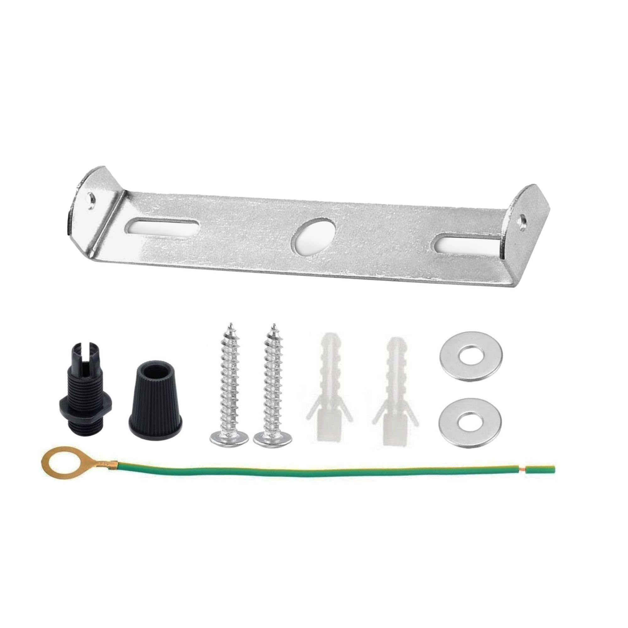 LEDSONE 95mm Ceiling Light Mounting Bracket Kit Metal Crossbar Plate Pendant Light Fixture Support with Screws Wall Plugs Washers Earth Wire for Ceiling Rose Lighting Installation