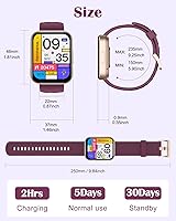 Vista 16 de RUIMEN Relojes inteligentes para mujeres y hombres (responder/hacer llamadas) compatibles con teléfonos iPhone/Android, pantalla HD de 1.85 Blanco