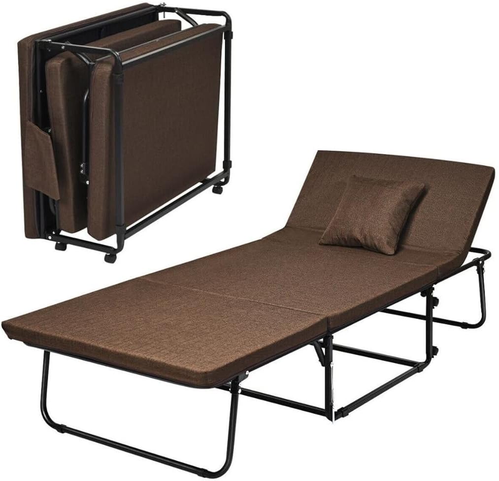 Folding Lazy Sofa Chair Stylish Sofa Couch Beds Lounge Chair W/Pillow Coffee Home Furniture