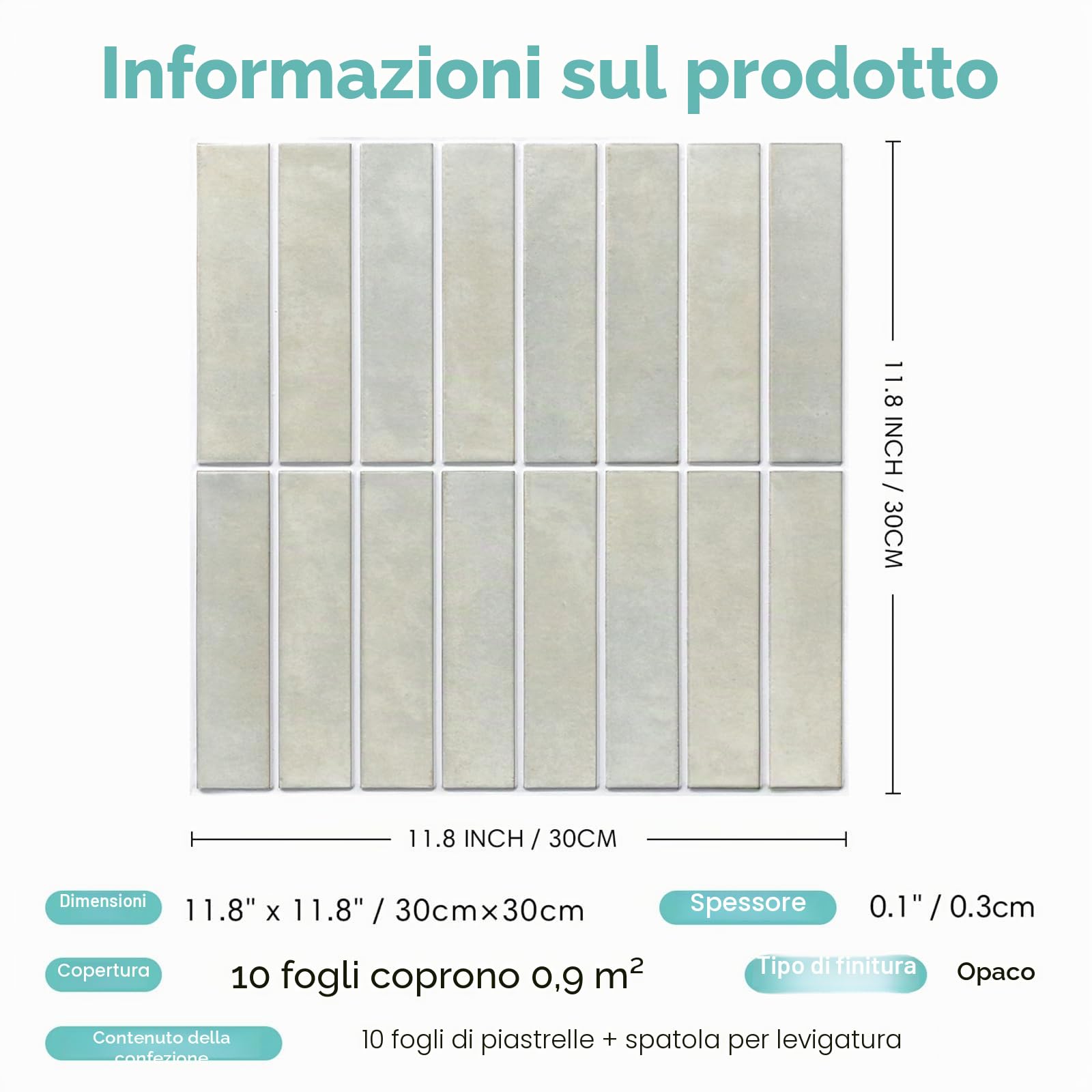 Commomy Piastrelle Adesive Cucina Bagno 10 Pezzi, 30 x 30 cm, Adesivi per Piastrelle Mattonelle Cucina Bagno PVC Autoadesiva Impermeabile Pannelli Decorativi 3D per Parete