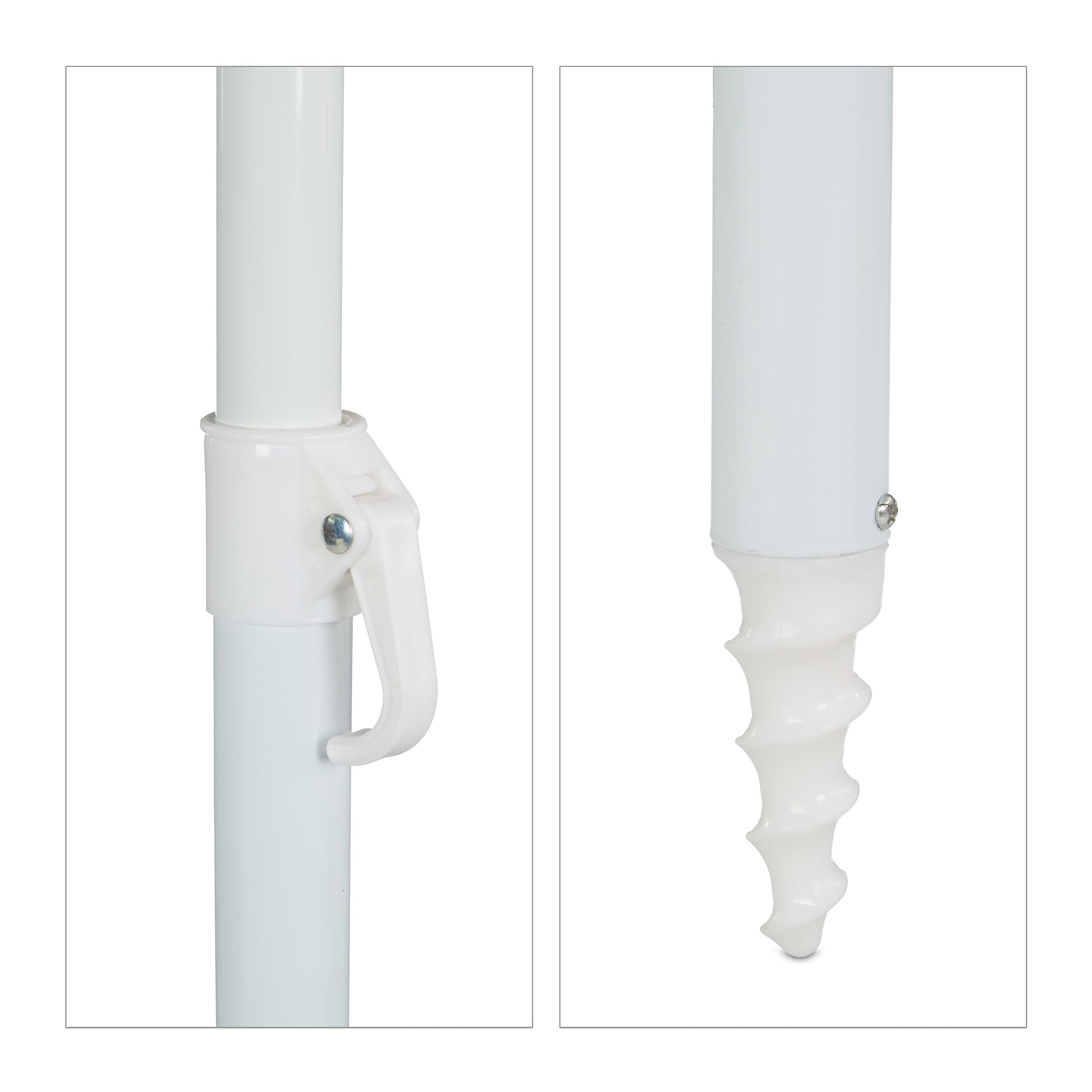 Relaxdays Parasol, diamètre 160 cm, inclinable, Hauteur réglable, Protection UV, Sac de Transport, Plage & Balcon, Rouge