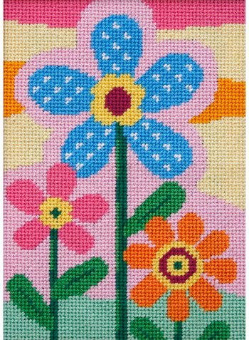 Image of Alice Peterson Three Flowers Canoodle Needlepoint Kit