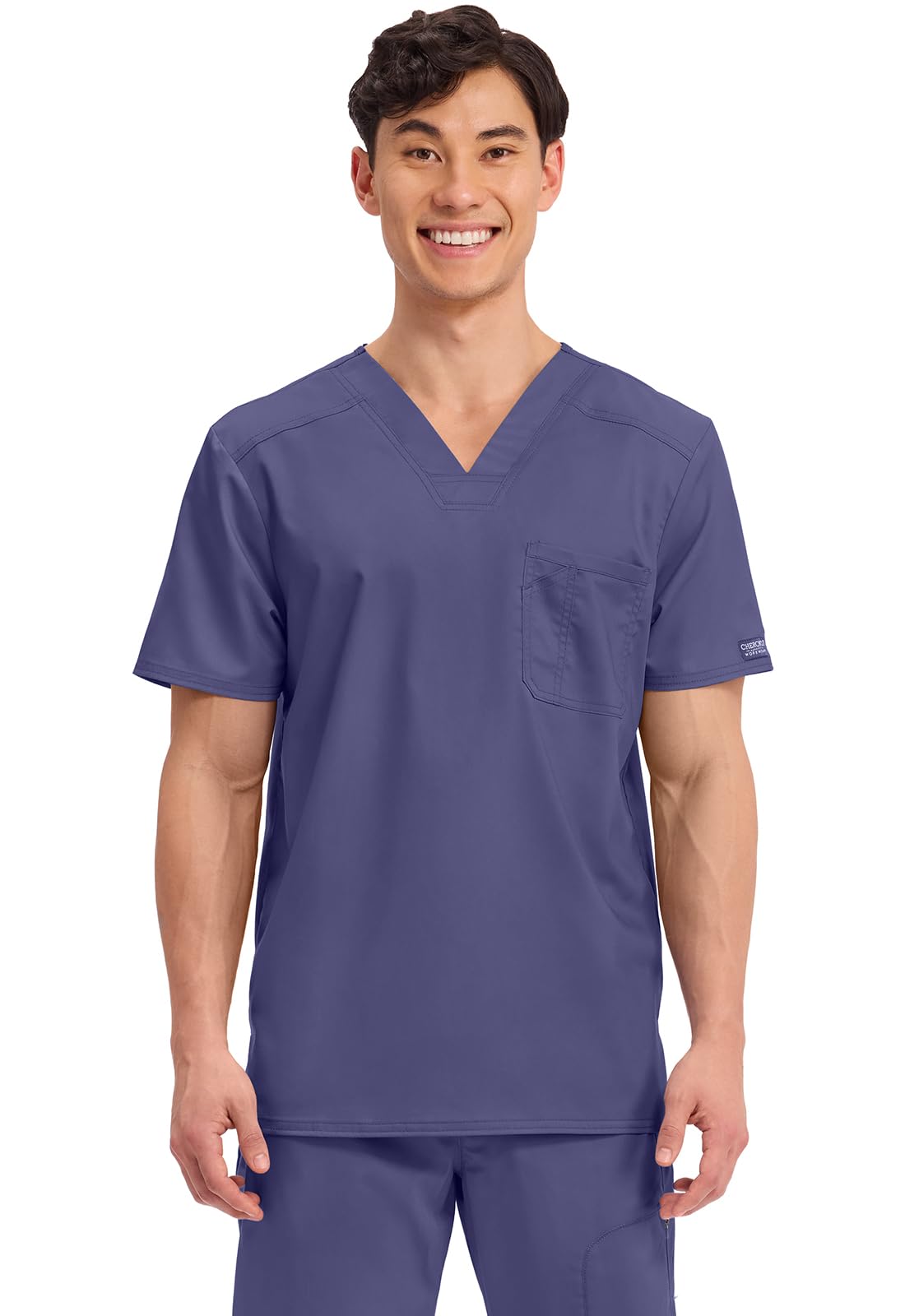 Cherokee Scrub for Men's Tuckable V-Neck Top with 1 Chest Pocket, Pen Slot, Ultra Soft, Durable, 2-Way Stretch Fabric- WW690