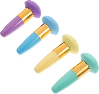 4Pcs Makeup Powder Puff with Handle Soft Cosm...