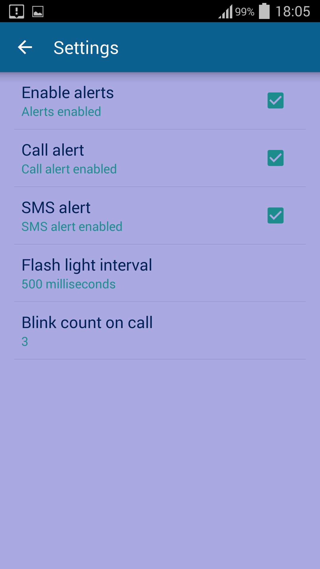 Flash Light CALL/SMS App on Amazon Appstore