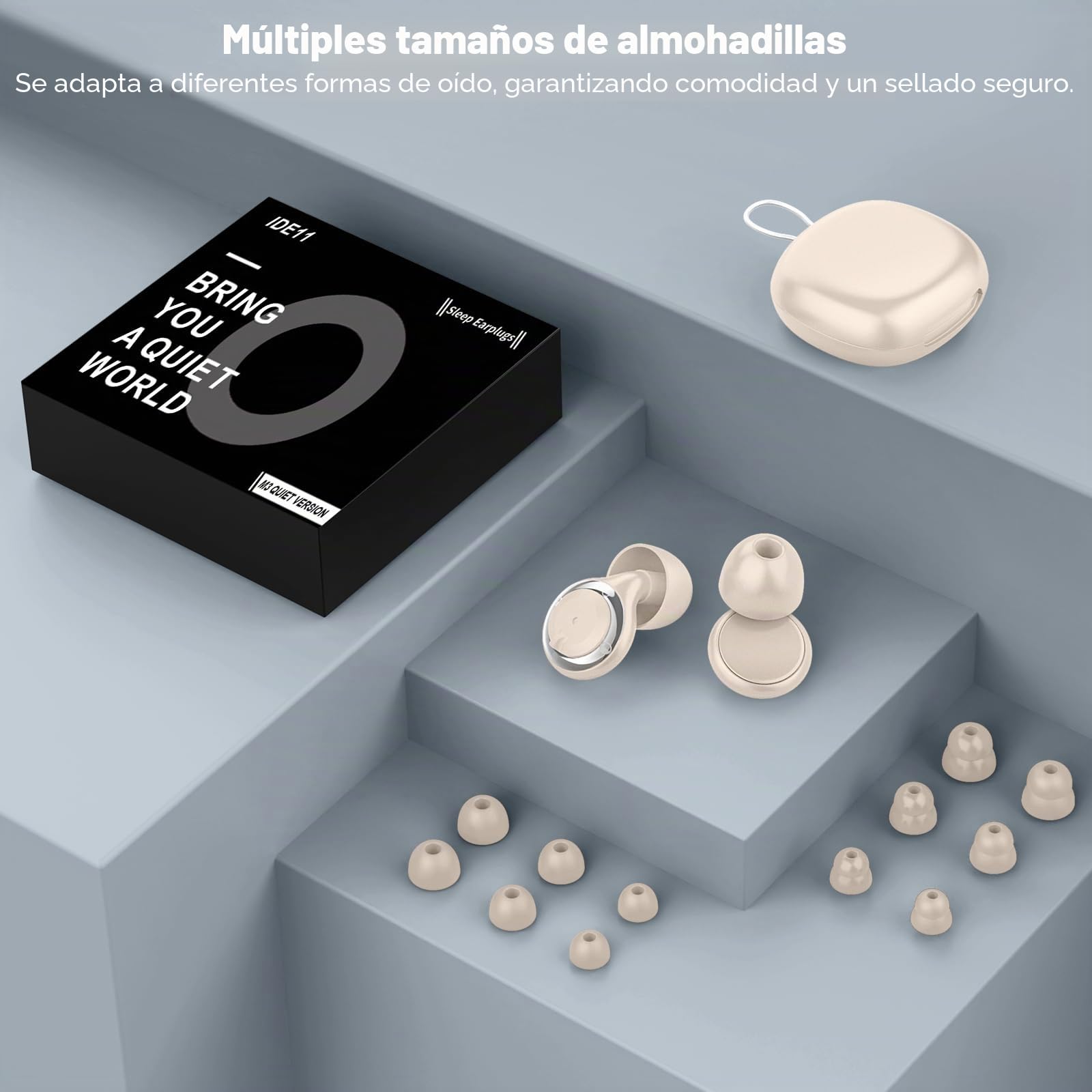 Tapones ajustables – 3 modos, Tapones Oidos Ruido Dormir, 17-35dB Tapones para los oídos para estudiar, concentrarse, viajar y asistir a conciertos con7 pares reutilizables Tapones una/doble capa