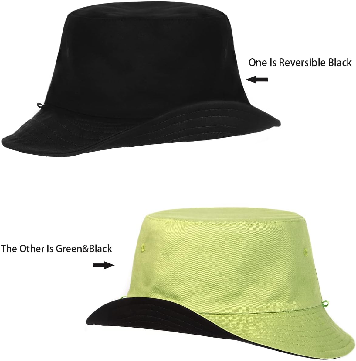 XXL Oversize Bucket Hat Reversible, XL L M S Fisherman Sun Cap With Chin Strap, Travel Beach Outdoor Hat For Men Women