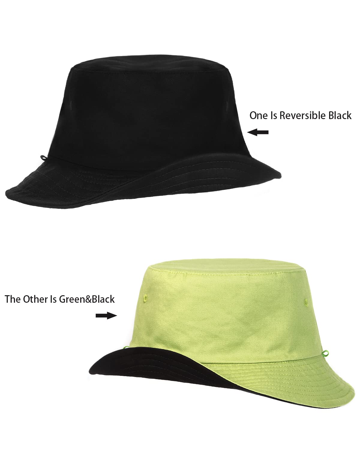 Feng Shui， Sombreros para el Sol L/XL/XX-Large,Sombreros de Pesca Reversibles Grandes,Sombrero de Pescador con protección UV de Doble Cara para Golf, Senderismo al Aire Libre
