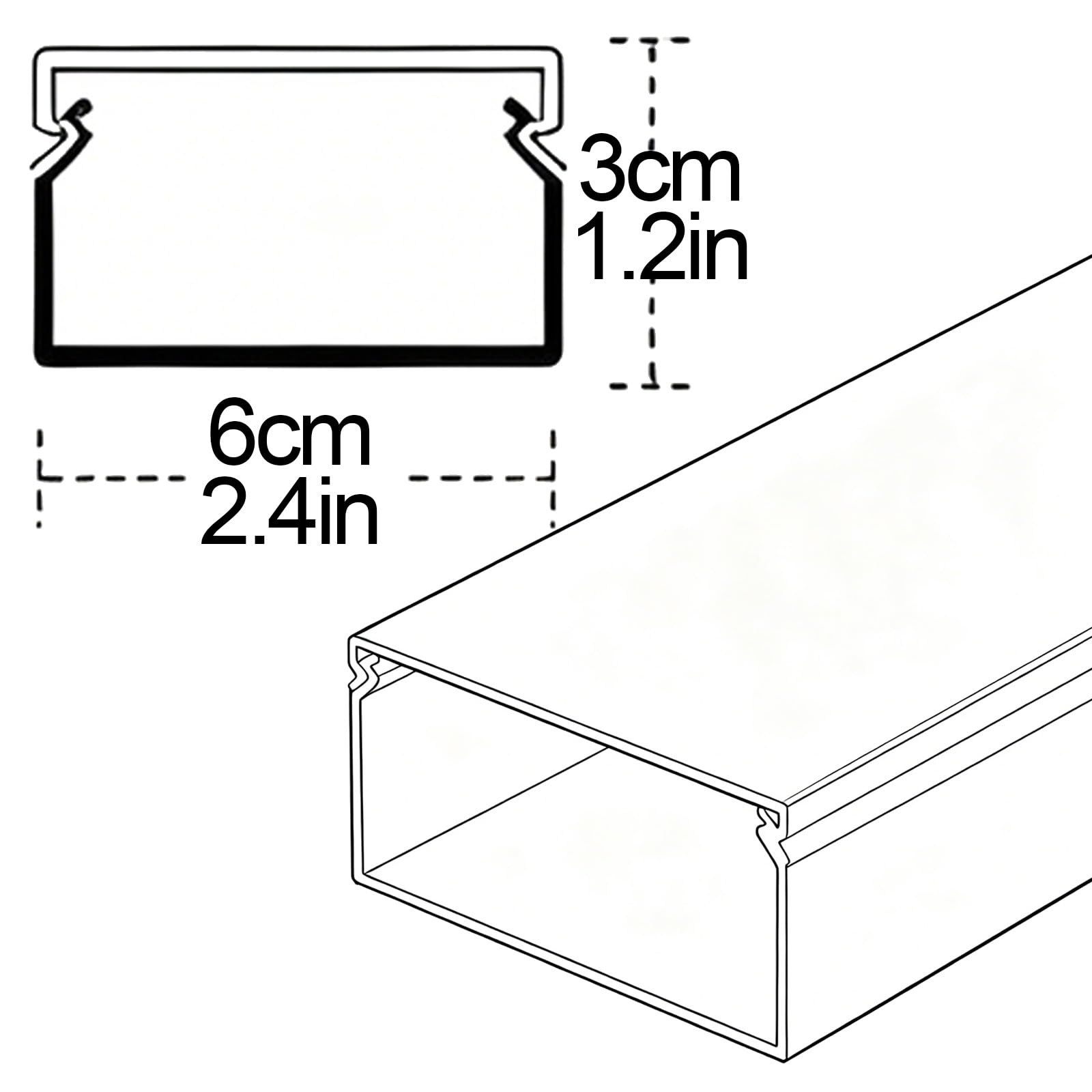 Maskownica do Kabli TV 100cm Zarządzania Przewodami z Zatrzaskowym Zamknięciem Aluminiowe Kanały Kablowe z Samoprzylepną(Yellow,6x3cm/2.4x1.2in)