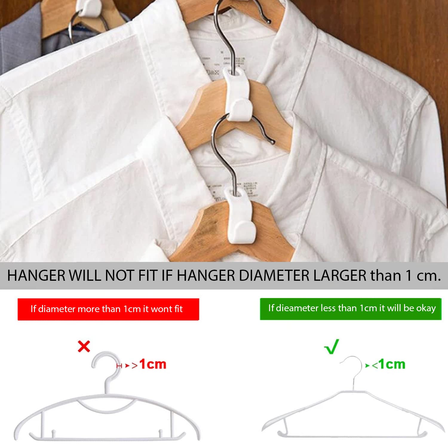 Clothes Hanger Connector Hooks - Hangers Space Saving - Clothes Organizer - Collage Dorm Room Essentials - 20 PCS Heavy-Duty Clothes Closet