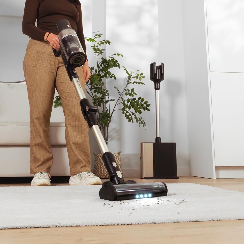 Cecotec Odkurzacz bezprzewodowy Conga Rockstar 5500 Hurricane Station Flex. Bezprzewodowy odkurzacz samoczynnie opróżniająca się podstawa, moc 220 AW, 700 W, żywotność baterii 90 cali, technologia