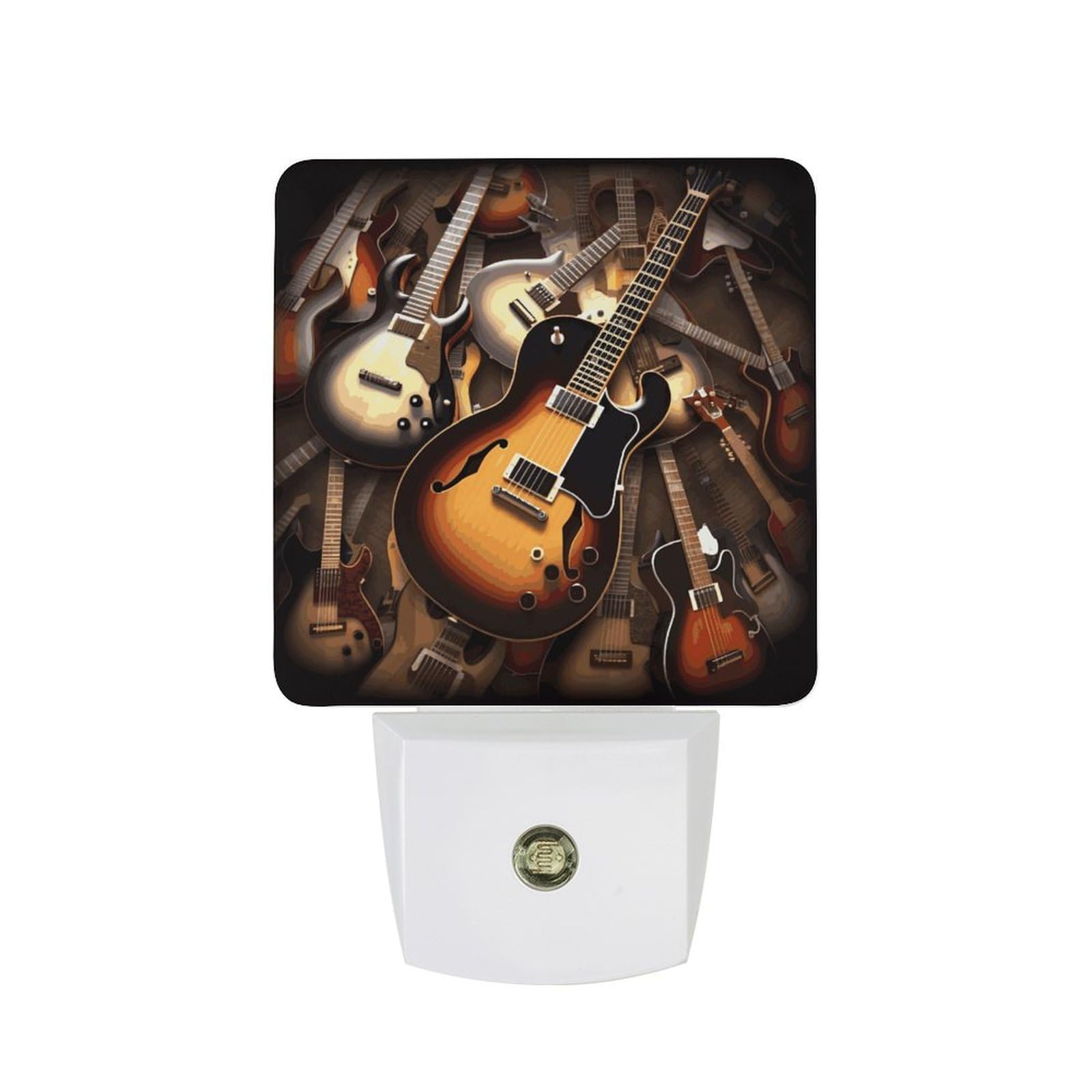 FekiLoot - LED Night Lights Wall Decor, Ambient Lighting with Light Sensors, Soft Night Light for Sleeping, Warm Music Automatic, Guitar, Night Light for Adults