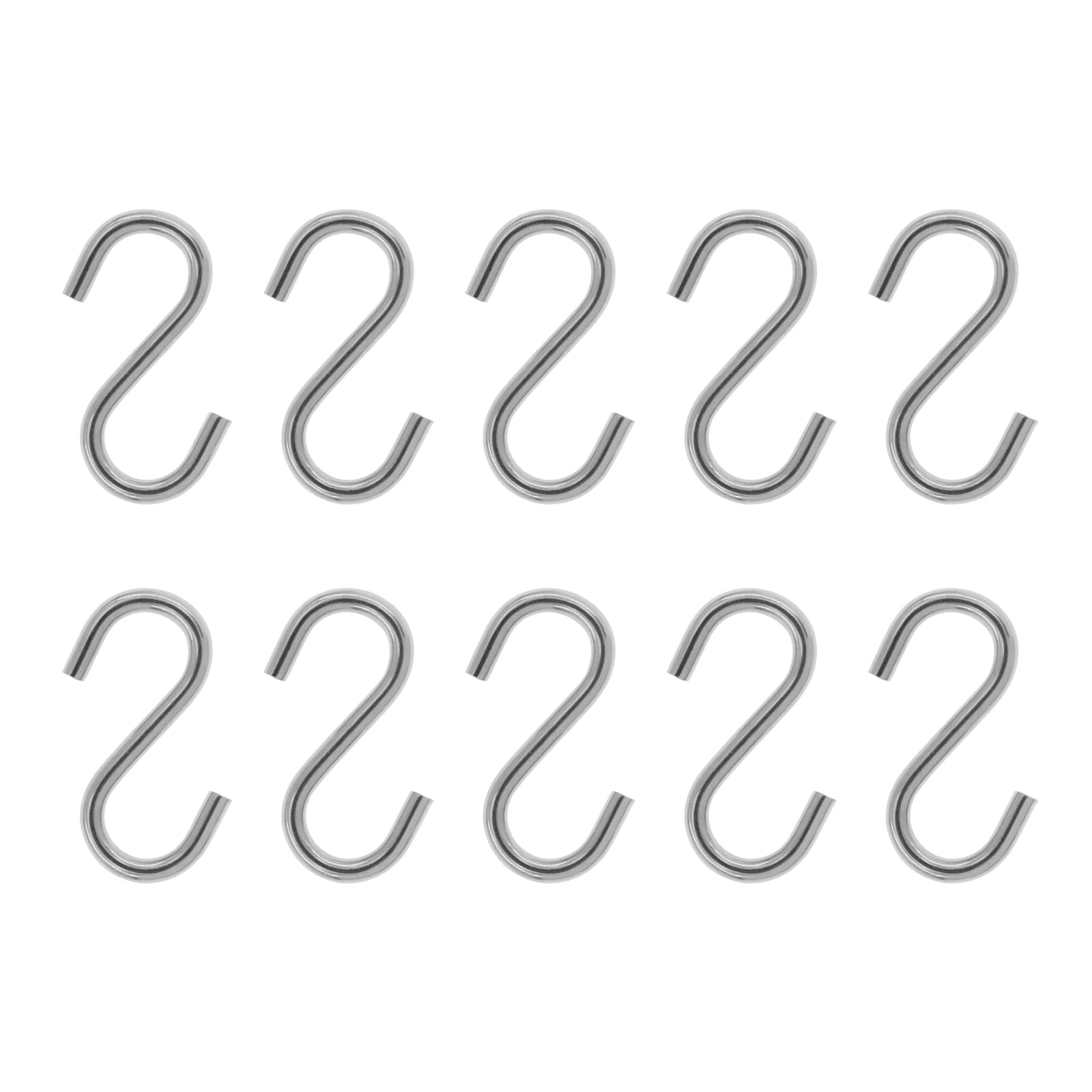 SAFYY S Hooks for Hanging, 304 Stainless Steel S Hooks Metal S Shaped Hook,Heavy Duty Pot Rack Hook Hanging Hook for Kitchen Utensils,Plants,Clothes,Pot,Pans,Bags,Cups (M5-10 PCS)