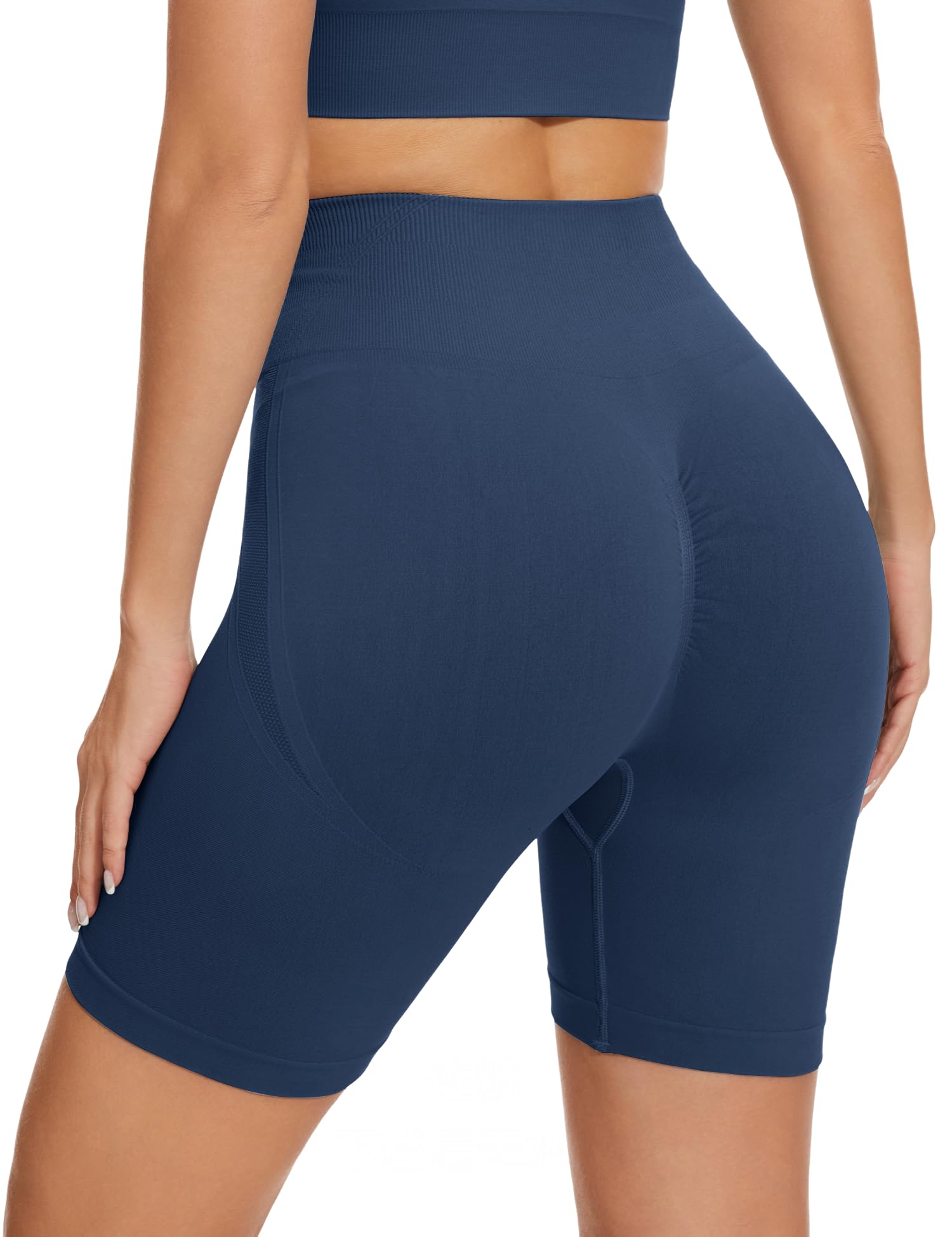 HANERDUN Radlerhose Damen Kurze Hotpants Sporthose High Waist Butt Lift Booty Scrunch Gym Sport Shorts Blickdichte Nahtlose Workout Kurz Yoga Leggings