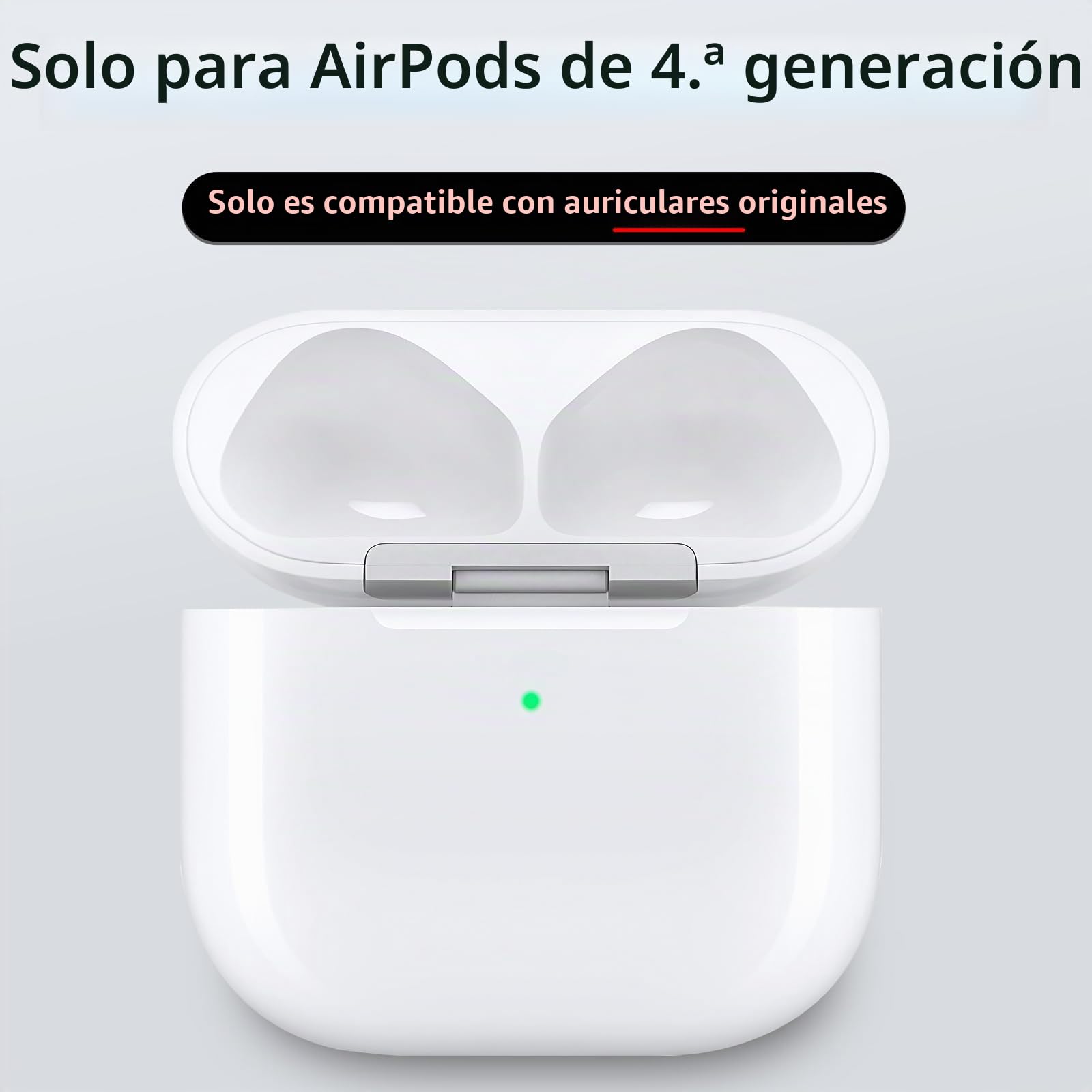 Carcasa de carga inalámbrica compatible con AirPods 4ª generación, detector de movimiento, doble apoyo