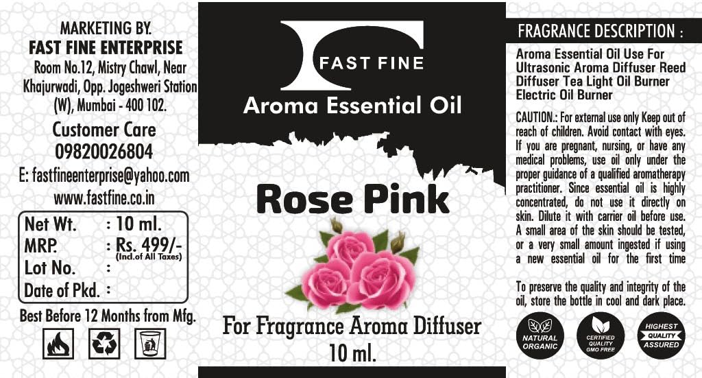 FAST FINE Rose Pink Diffuser Essential Aroma Oil used for Air Electric Revitalizer machine use home office washroom indoor outdoor (10ML) 5 61LbXKm4QfL. SL1024