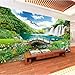 Produktbild XUNZHAOYH 3D Wallpaper Wandbild,Custom Wallpaper 3D Photo Wandmalereien Malerische Landschaft Wasserfall Brücke Wasser Wohnzimmer 3D Wallpapel Wandbilder,140(B) X70,5Cm(H)(4.2X2.3) Ft
