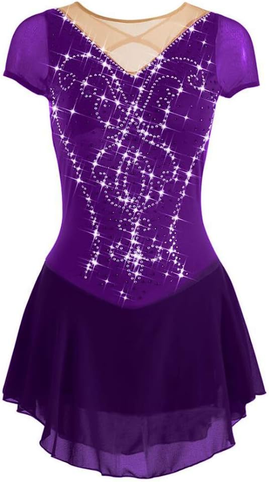Ice Competition Skating Clothing for Girls Women's Figure Skating Dress Handmade Training Dresses Stretch