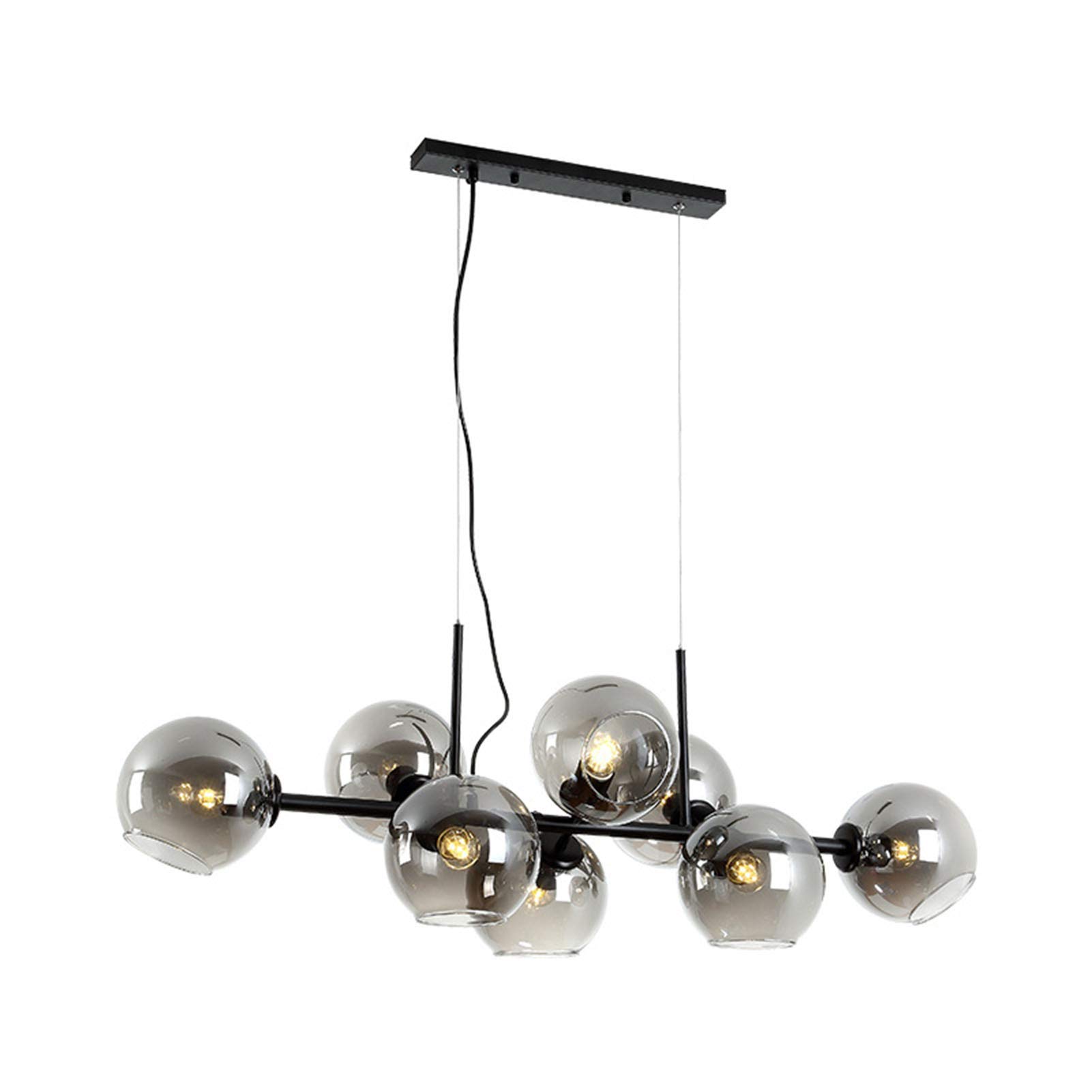 Lampada a Sospensione Vintage per Tavolo da Pranzo, lampadario Moderno Sputnik a Sfera in Vetro, Lampada a Sospensione Industriale E27 a 8 Fiamme, Lampada a Sospensione Regolabile in Altezza per Sala