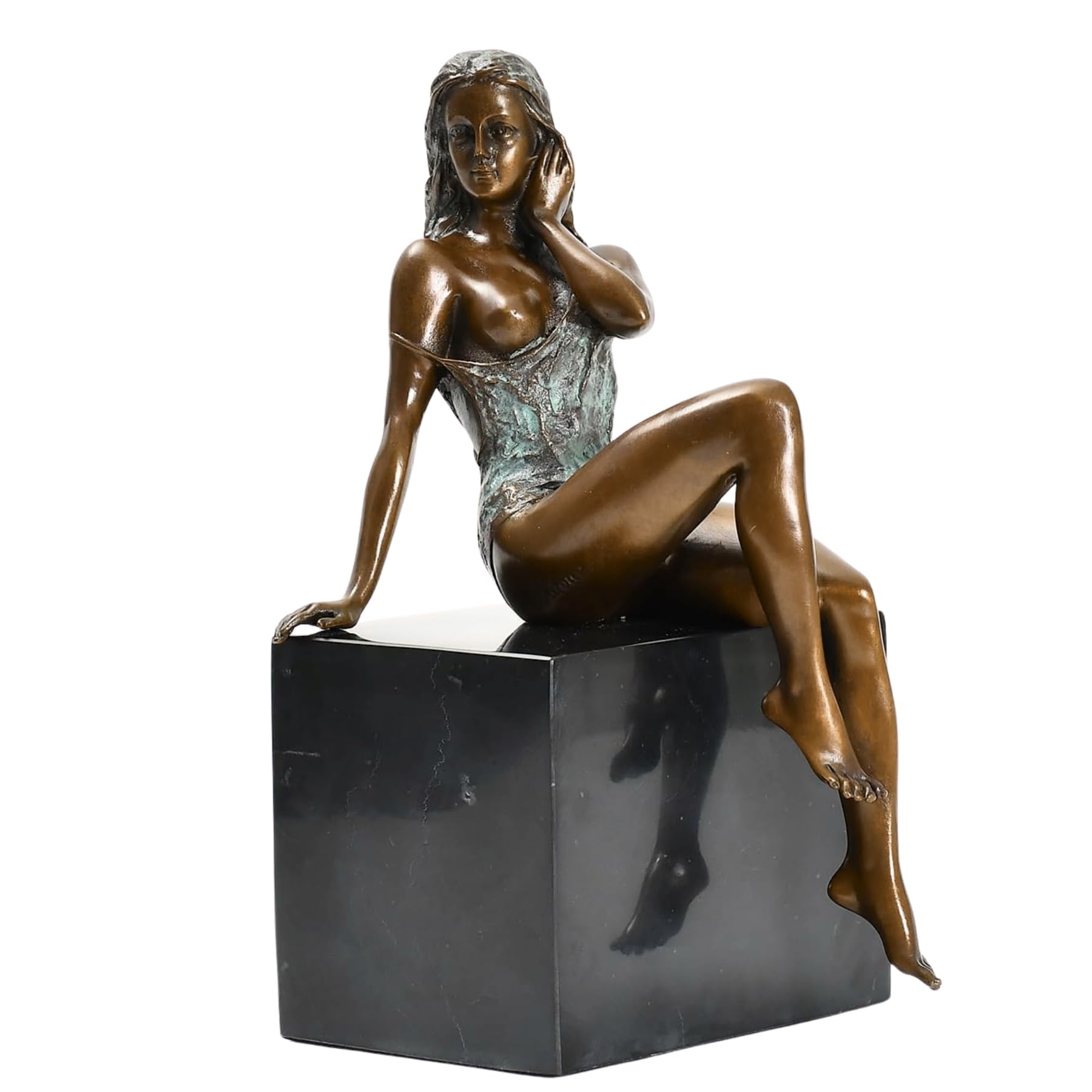 Aottsd Bronze Atlas Philosopher Sculpture Antique European Desk Ornament Gift