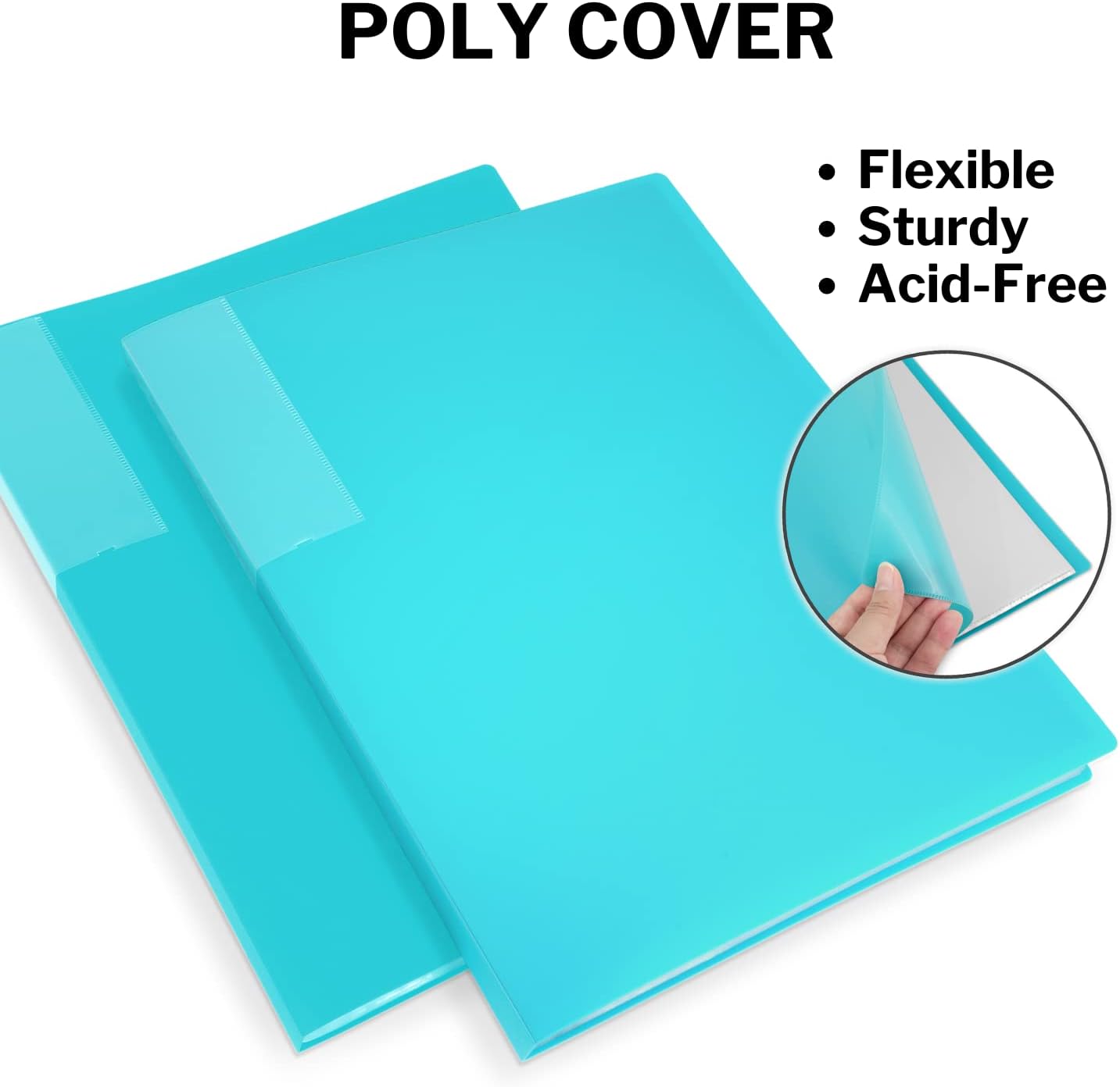 Dunwell 9x12 Binder with Plastic Sleeves - (Aqua), 24-Pocket Bound Presentation Book with Clear Sleeves, Art Portfolio 12x9 Sheet Protector Binder Displays 48 Pages of Certificates, Sheet Music, etc. : Office Products
