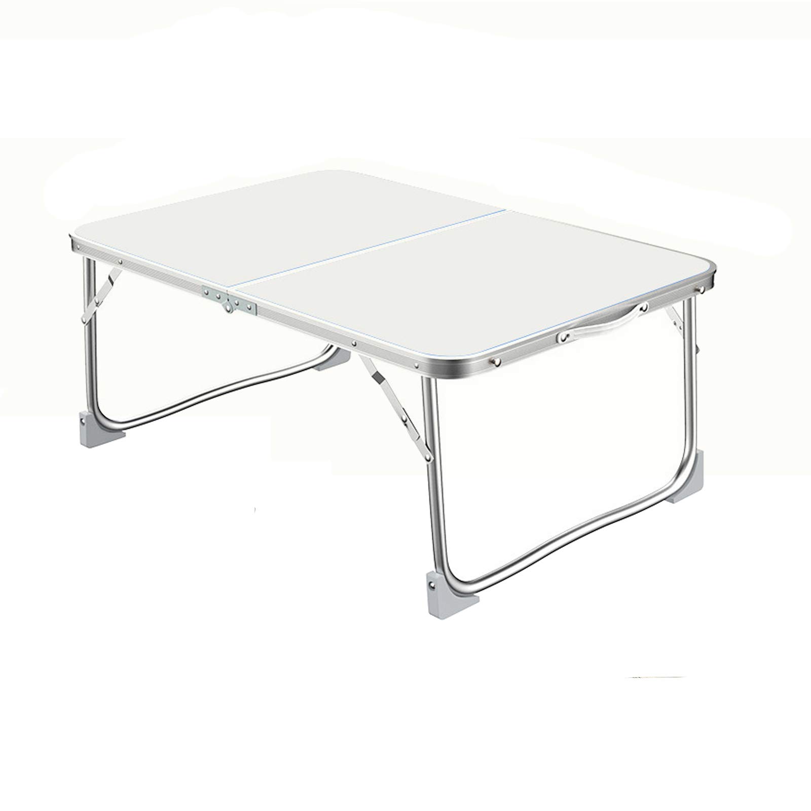 60 x 40cm Laptop Desk Bed Tray Table with Handle, Breakfast Tray with Foldable Legs, Portable writing Lap Standing Desk, Notebook Stand Tablet Groove Reading for Couch Sofa Floor - White