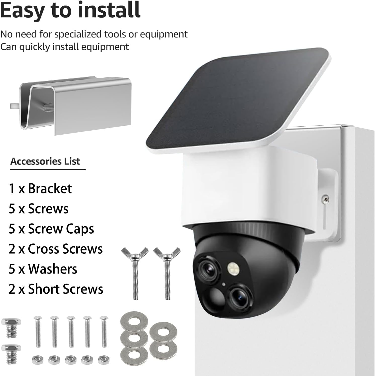 雨樋マウントブラケット Eufy SoloCam S340/S330/E30に対応 ソーラーパネル電源カメラ用ソリッドステンレススチ